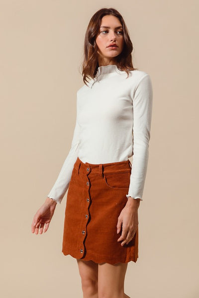 Brick Corduroy Mini Skirt