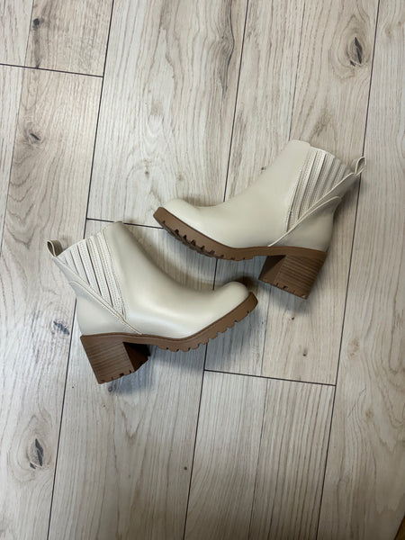 Bone Block Heel Booties