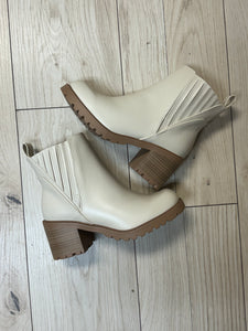 Bone Block Heel Booties