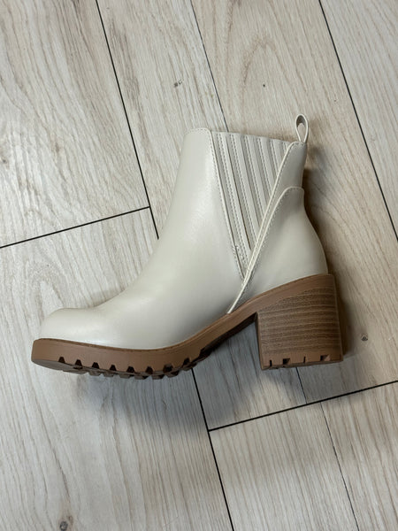 Bone Block Heel Booties