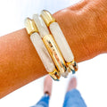 Clear Ivory Bamboo Bracelet