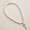 Ivory Cross Beaded Necklace