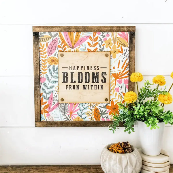 Happiness Blooms Spring Sign