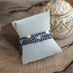 Cross Bracelet Navy Blue Stack