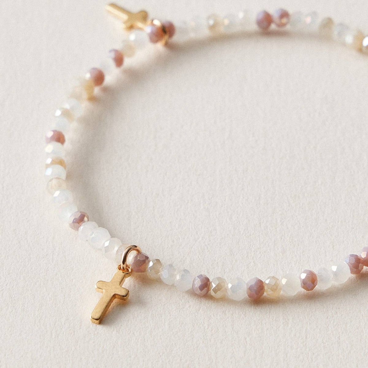 Multi Cross Charm Bracelet Stack Set