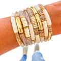 Ivory Acrylic Tube Bamboo Bracelet