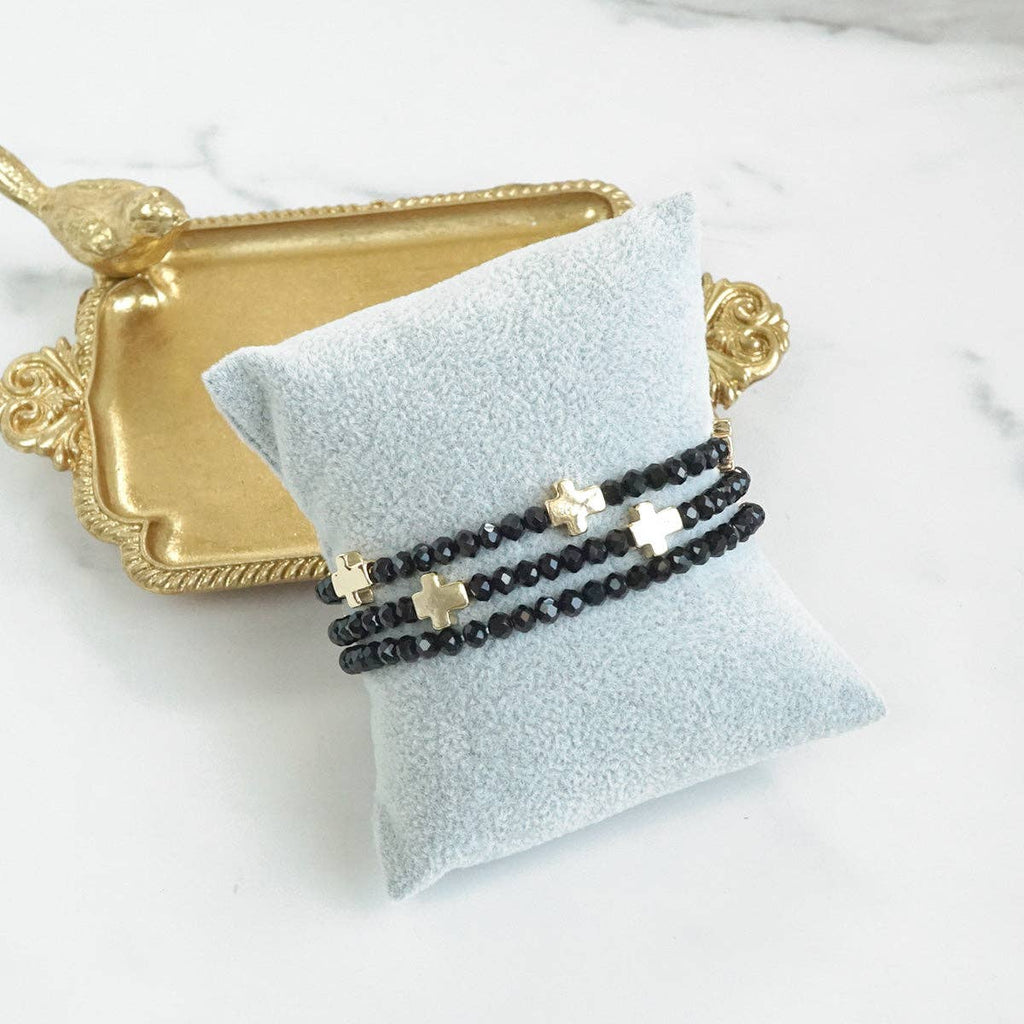 Cross Bracelet Navy Blue Stack