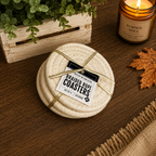 Brown White Dashes-4pk Coasters