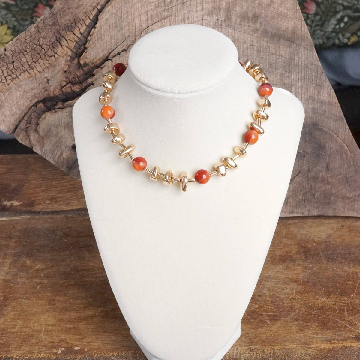 Beaded Glass Red Beads Necklace