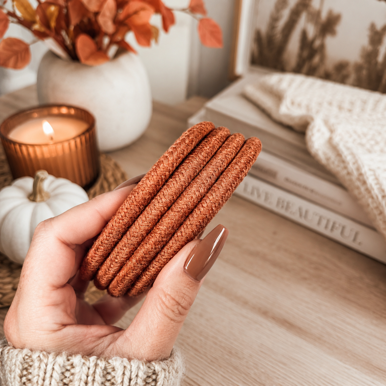 Rust Orange-4pk Coasters